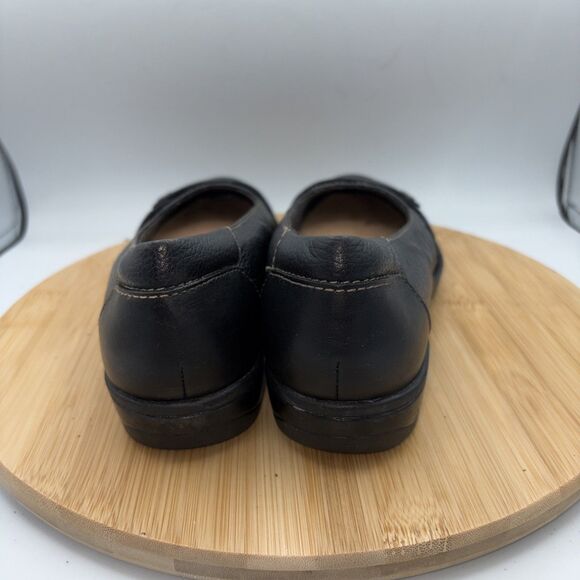 Clarks Pegg Abbie Black Leather Slip On Comfort Flats Shoes Women’s Size 10 - Picture 5 of 10